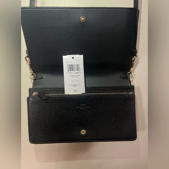 Coach Black Anna Foldover Clutch Crossbody - Picture 6 of 11